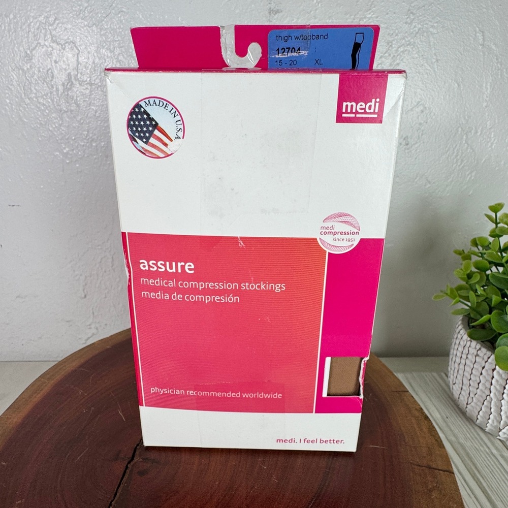 Medi Mediven Assure 15-20 mmHg Compression Stockings Thigh‎ High XL Beige 12704